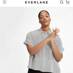 Everlane Clean Silk Short Sleeve Square shirt